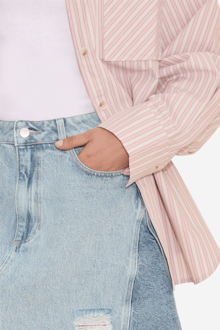 Holzweiler Skjørt Louisa Short Denim Skirt Lt. Blue Mix