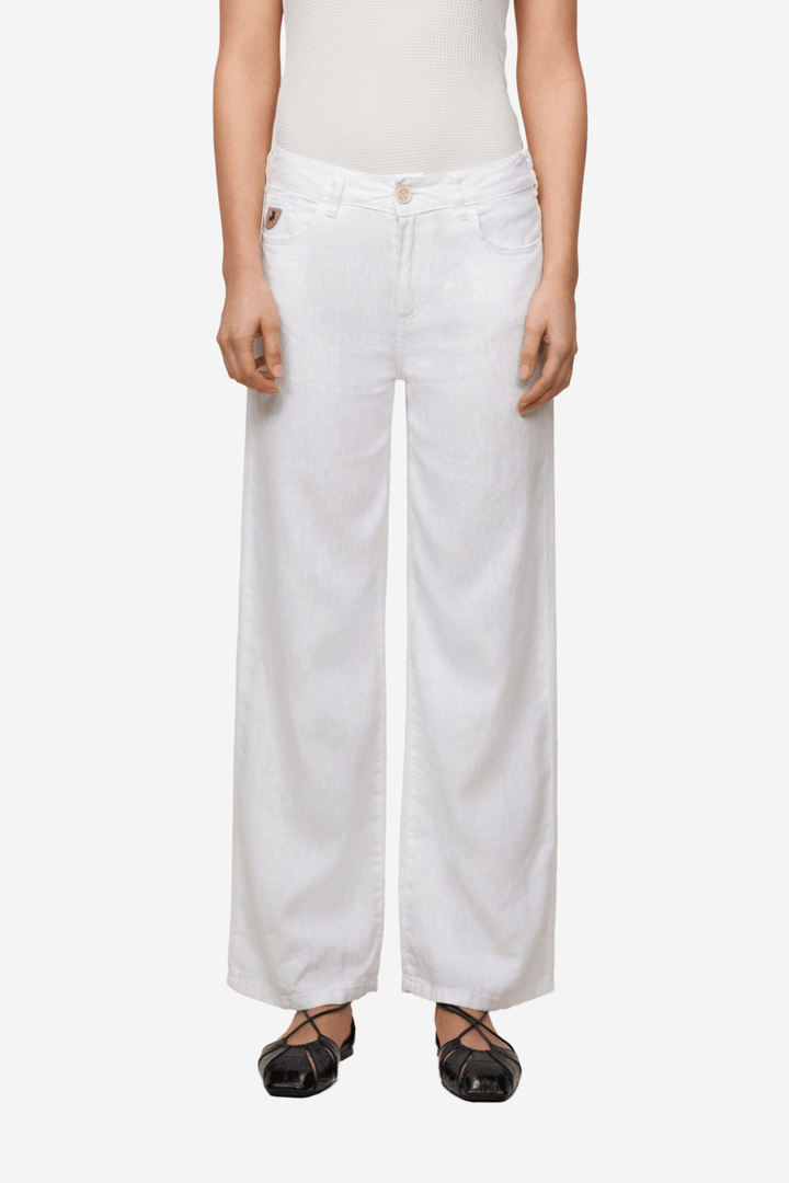 Lois Bukser & jeans Culotte Linen Colour White