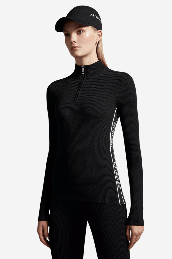 Moncler Genser & Cardigan Wool Zip-Up Polo Neck Jumper