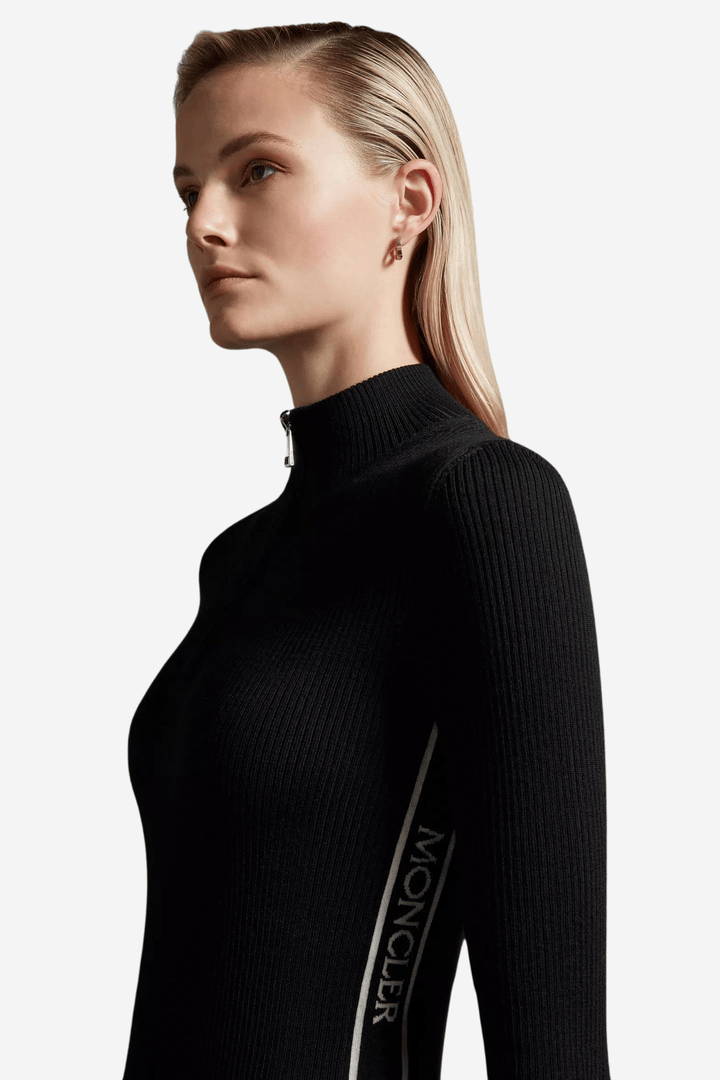 Moncler Genser & Cardigan Wool Zip-Up Polo Neck Jumper