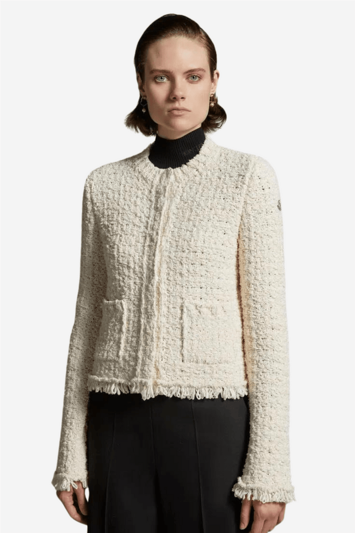 Moncler Yttertøy Padded Cotton Cardigan Natural