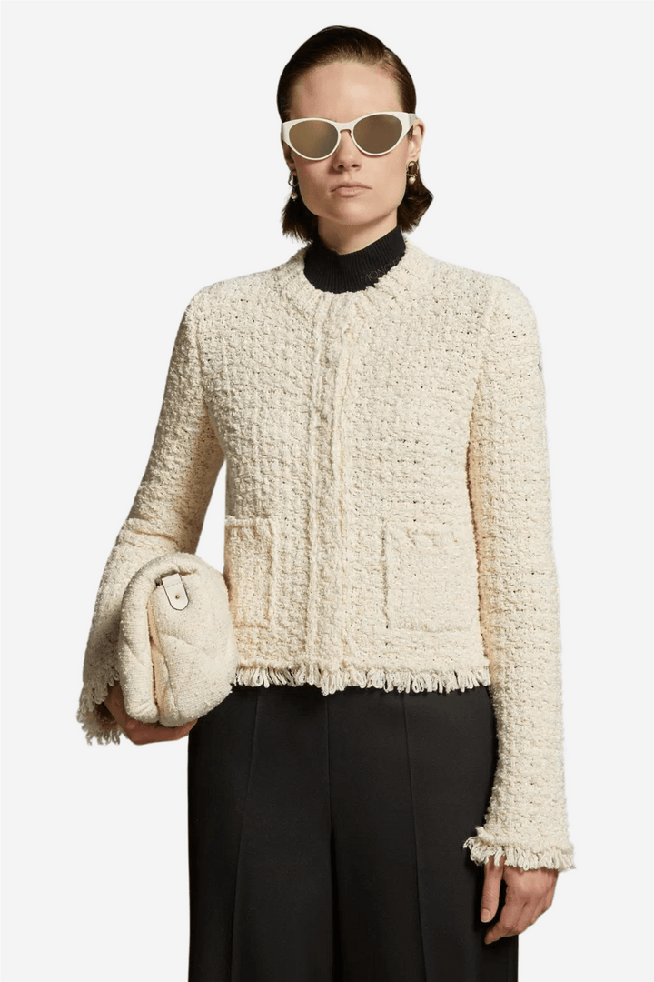 Moncler Yttertøy Padded Cotton Cardigan Natural