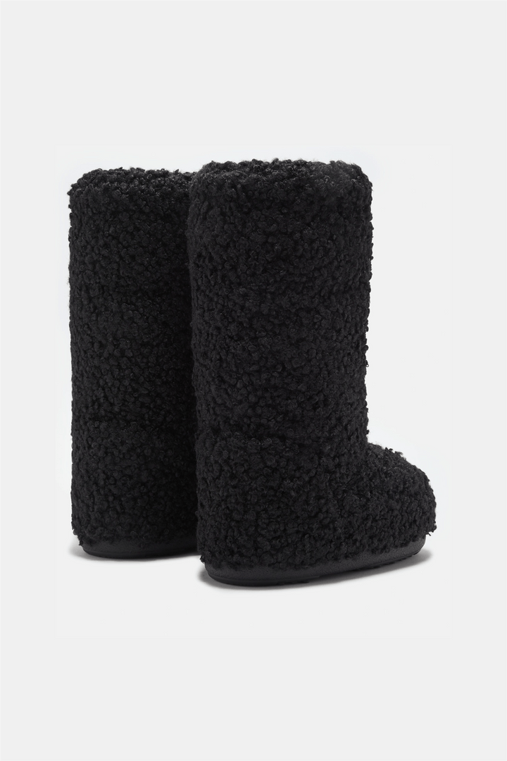 Moon Boots Sko Icon Faux Curly Black Boots