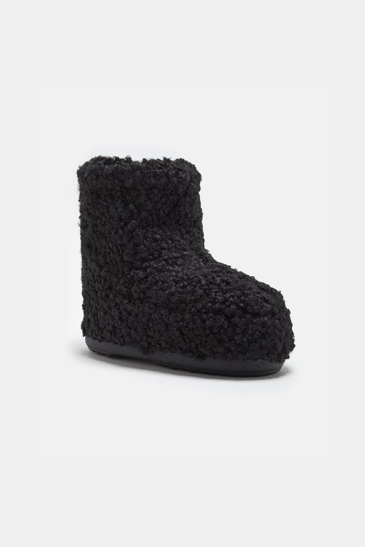 Moon Boots Sko Icon Low Faux Curly Black Boots