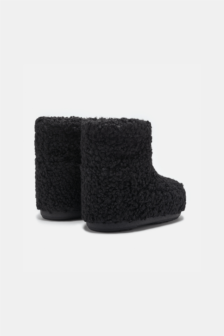 Moon Boots Sko Icon Low Faux Curly Black Boots