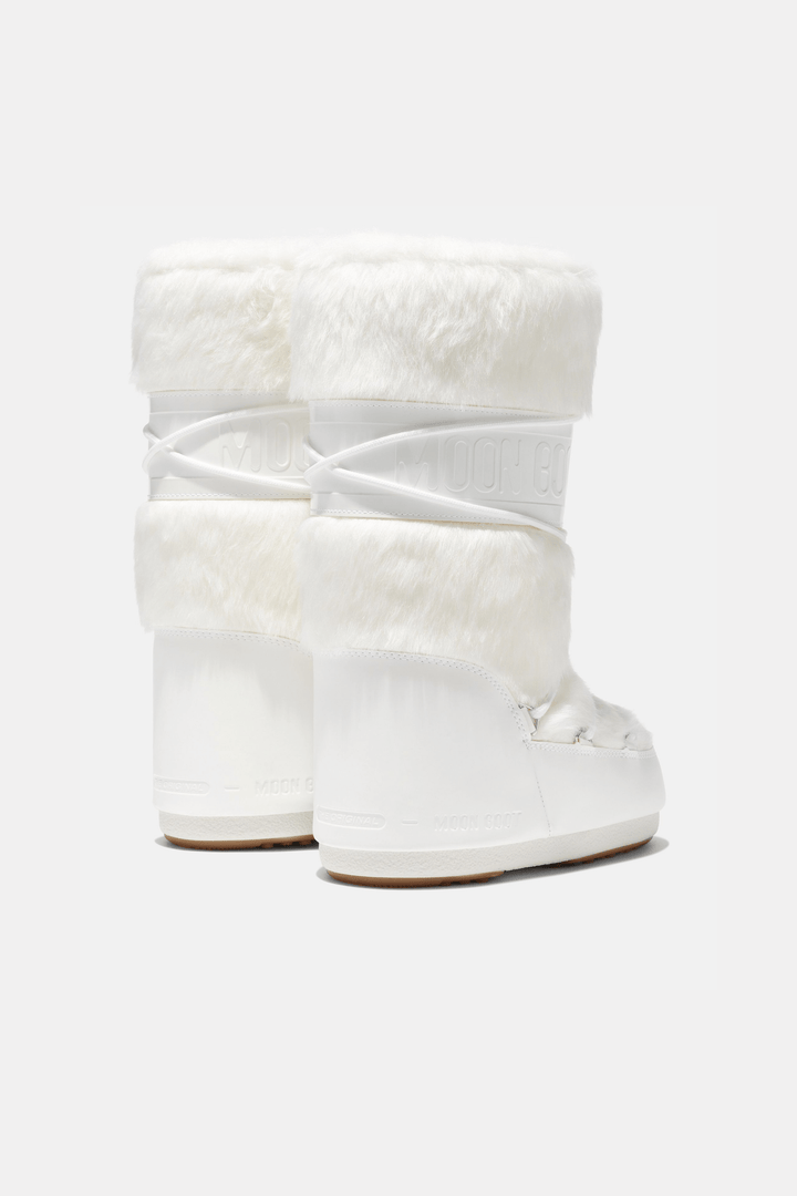 Moon Boots Sko Icon White Faux-Fur Boots