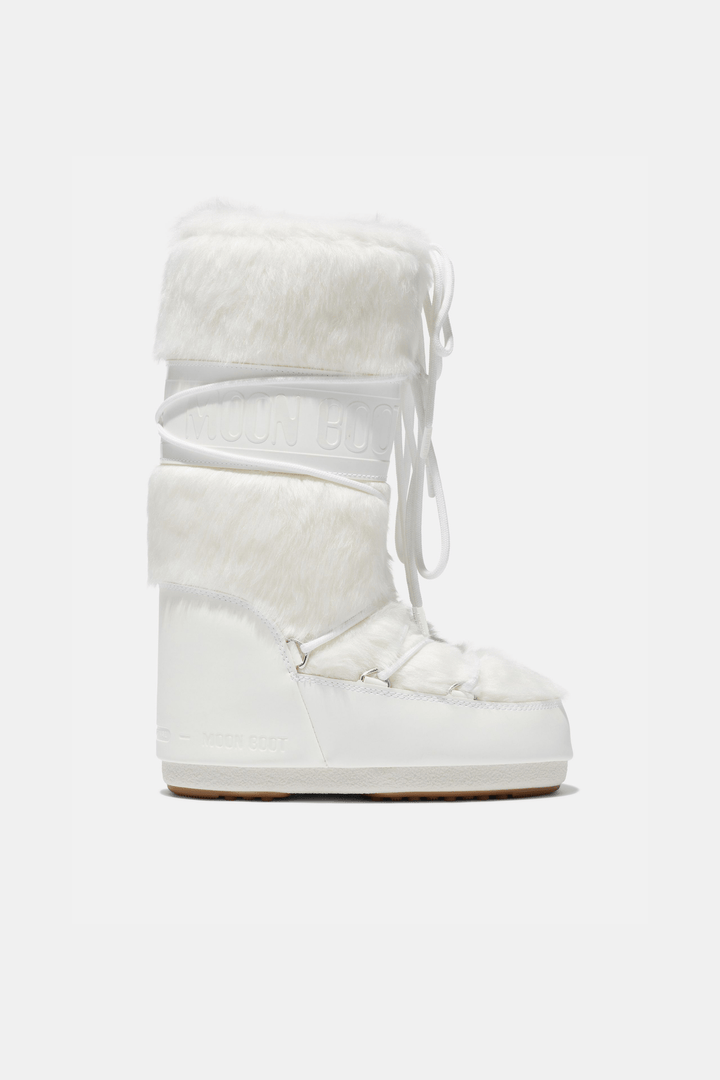Moon Boots Sko Icon White Faux-Fur Boots