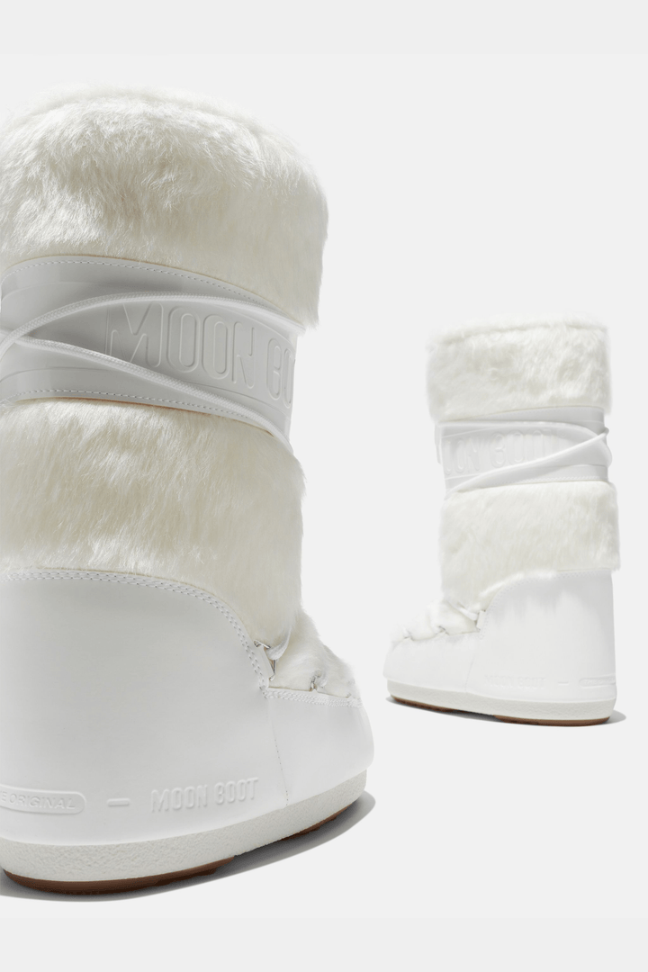 Moon Boots Sko Icon White Faux-Fur Boots