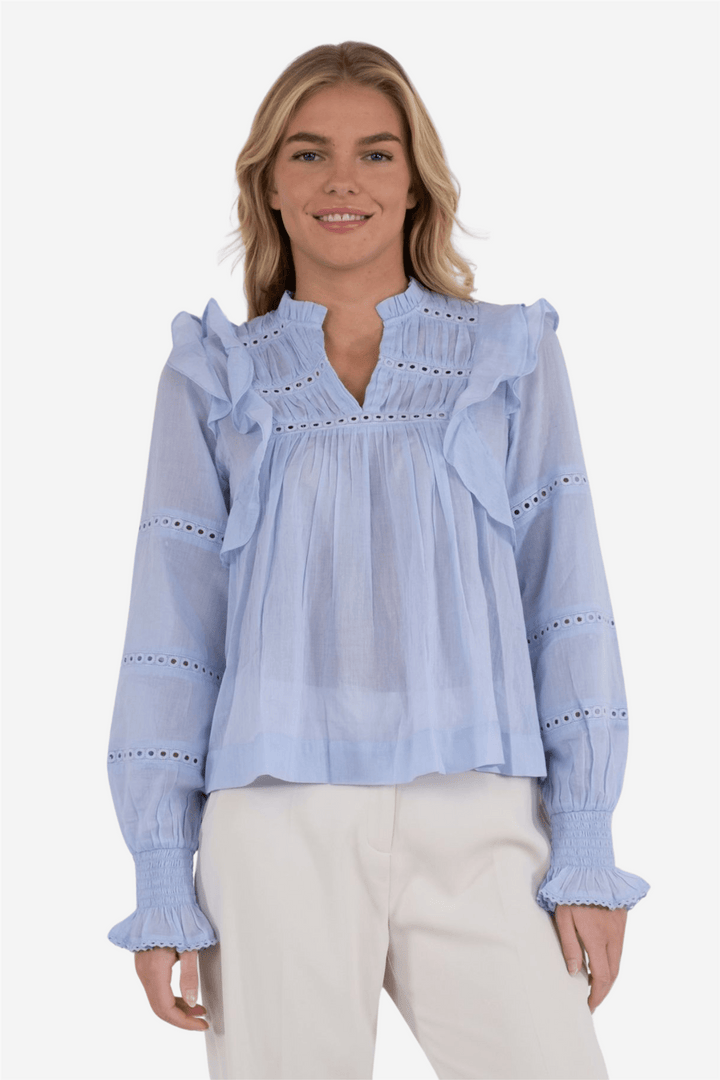 Neo Noir Bluser & Skjorter Aurika S Voile Blouse Light Blue