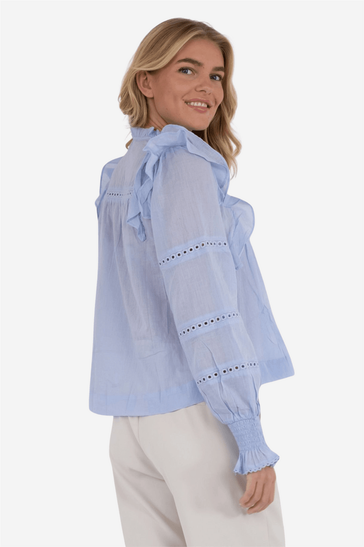 Neo Noir Bluser & Skjorter Aurika S Voile Blouse Light Blue