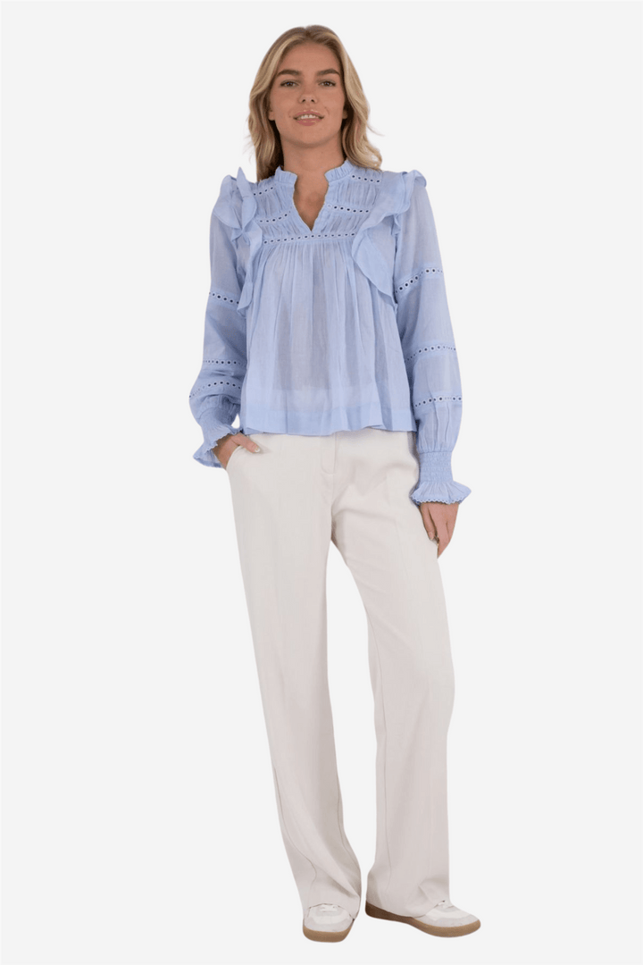 Neo Noir Bluser & Skjorter Aurika S Voile Blouse Light Blue