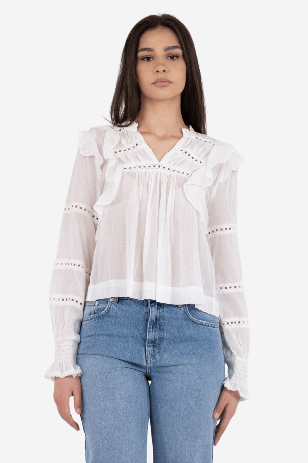 Neo Noir Bluser & Skjorter Aurika S Voile Blouse White