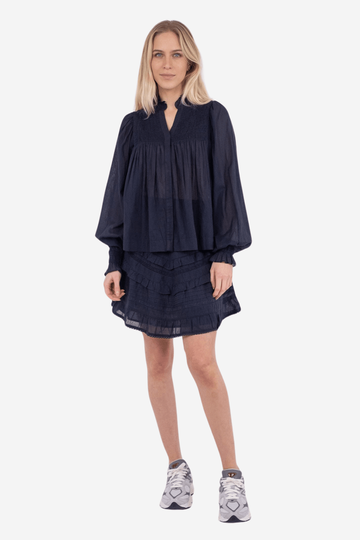 Neo Noir Bluser & Skjorter Jill S Voile Blouse Navy