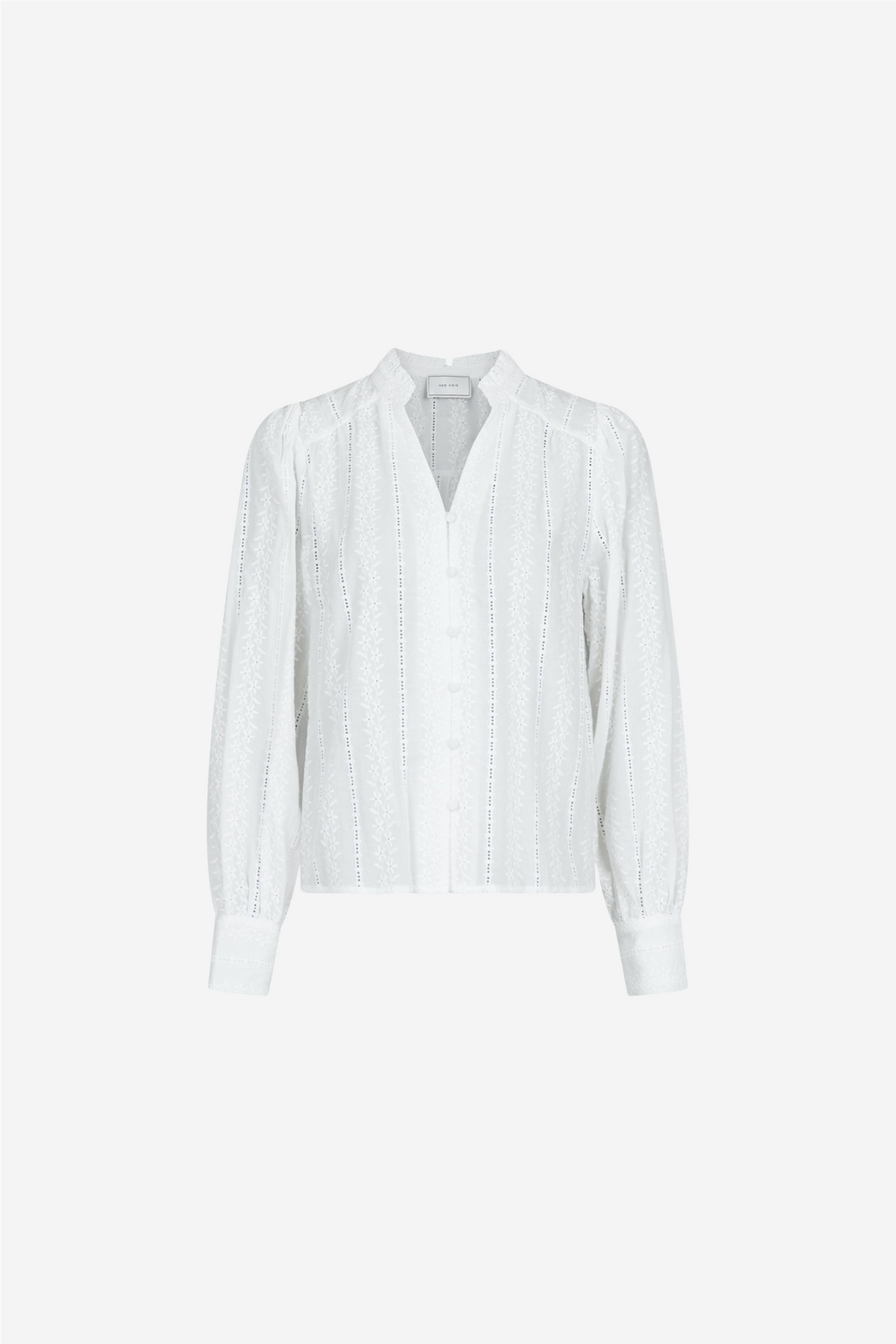 Neo Noir Bluser & Skjorter Massima Embroidery Blouse White
