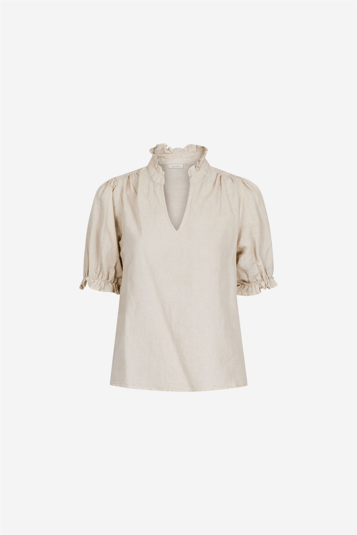 Neo Noir Bluser & Skjorter Odesa Linen Blouse Sand