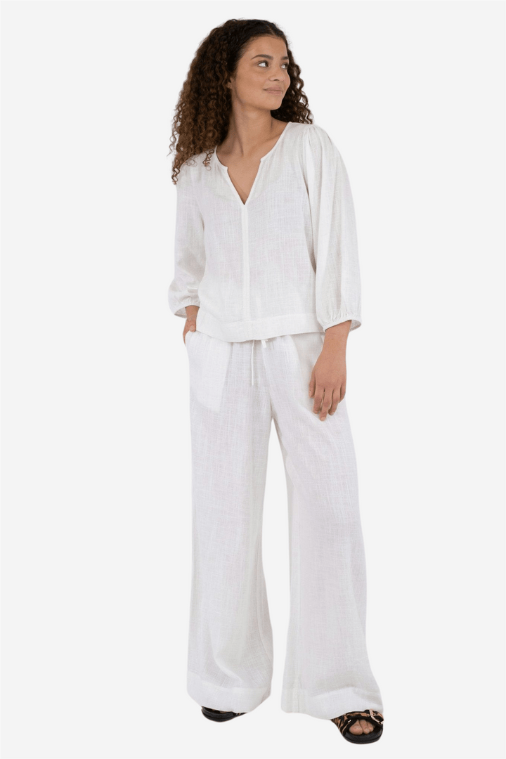 Neo Noir Bukser & jeans Lissabon Soft Linen Pants White