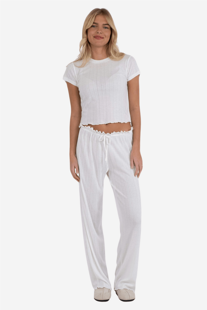 Neo Noir Bukser & jeans Serafina Pointelle Pants White