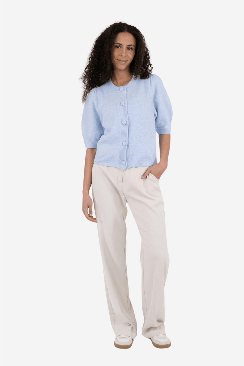 Neo Noir Genser & Cardigan Trudy Knit Cardigan Light Blue