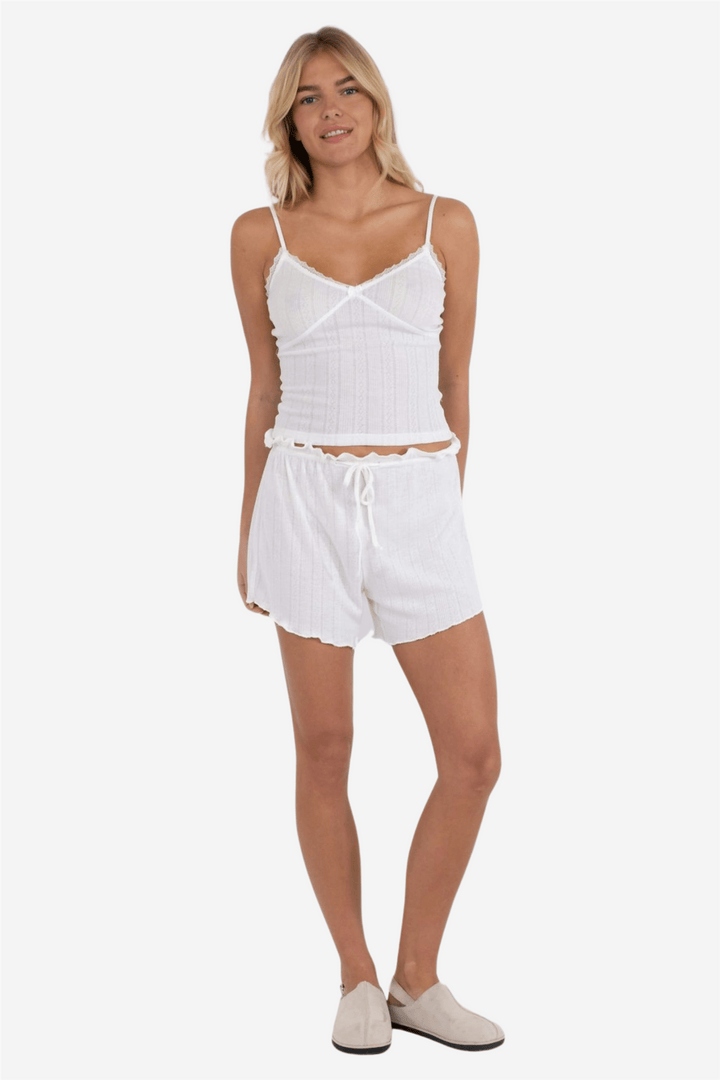 Neo Noir Shorts Merritt Pointelle Shorts White