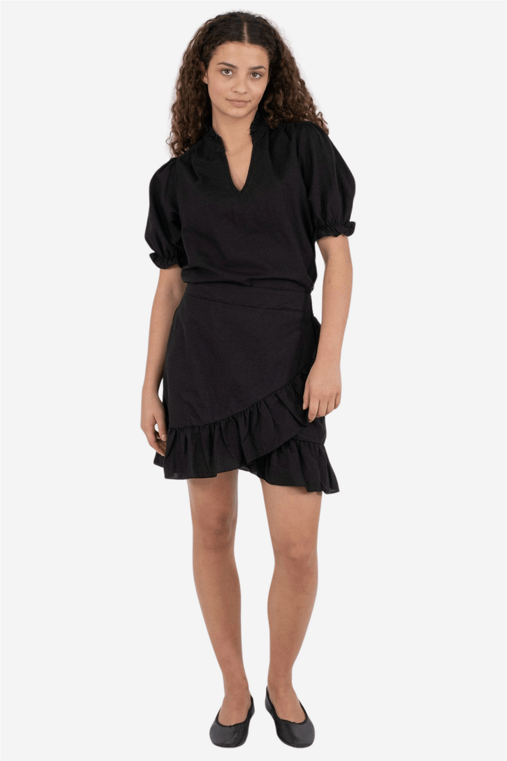 Neo Noir Skjørt Bekka Linen Skirt Black