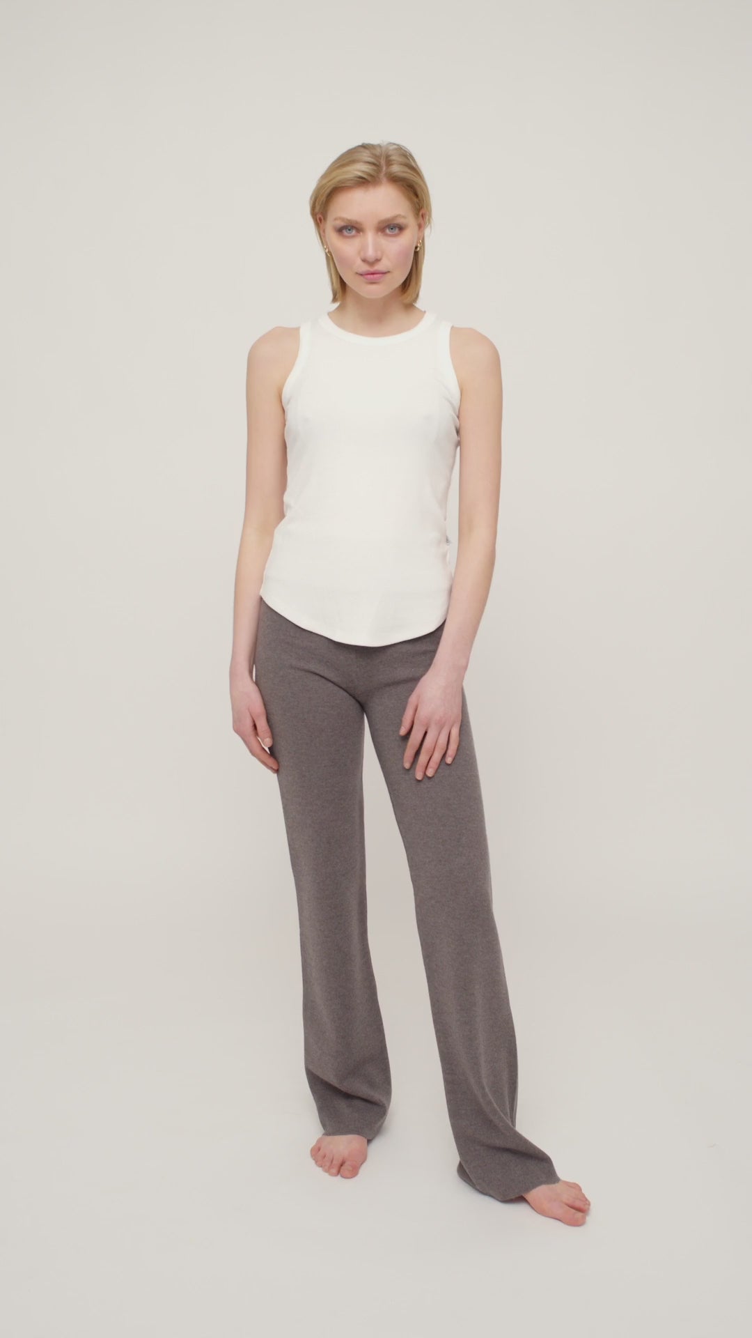 Lea rib singlet white