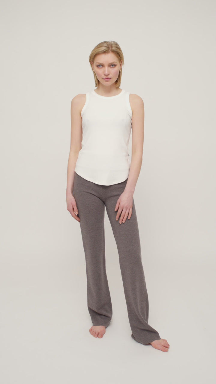 Lea rib singlet white