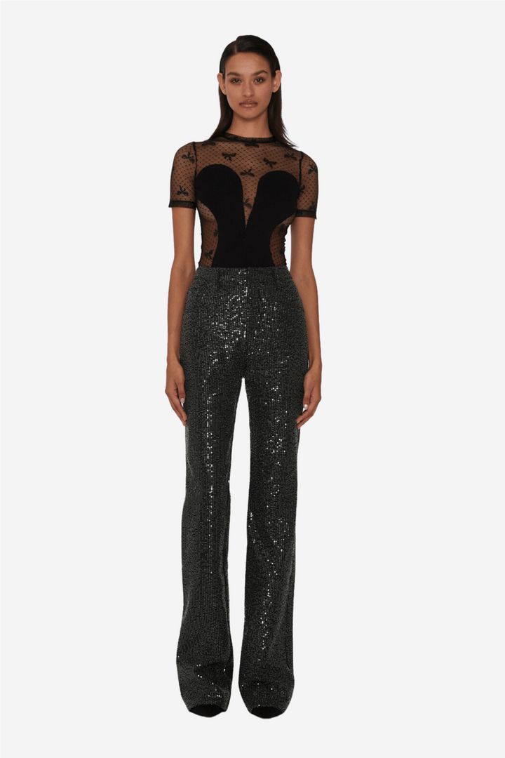 Rotate Bukser & jeans Twill Sequin Jeans Black