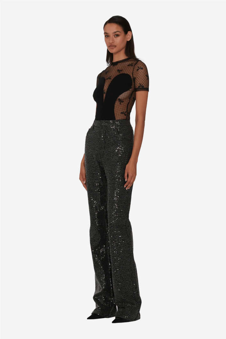 Rotate Bukser & jeans Twill Sequin Jeans Black