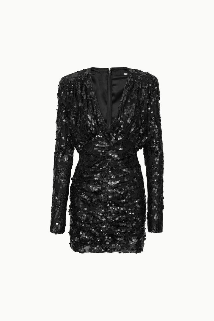 Rotate Kjoler & jumpsuits Sequins V-Neck Mini Dress