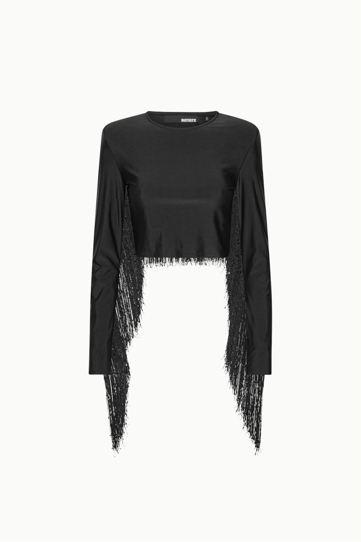 Rotate Topper & t-skjorter Sequin Fringe Crop Top