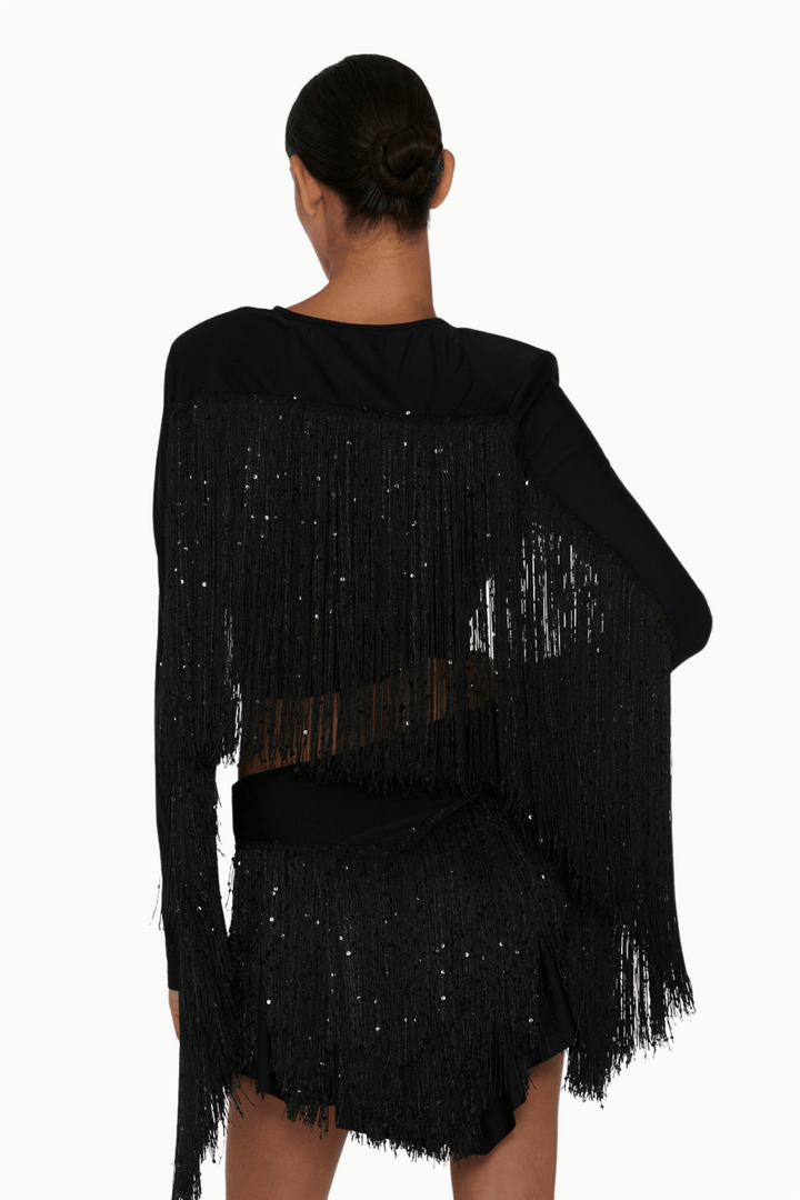 Rotate Topper & t-skjorter Sequin Fringe Crop Top
