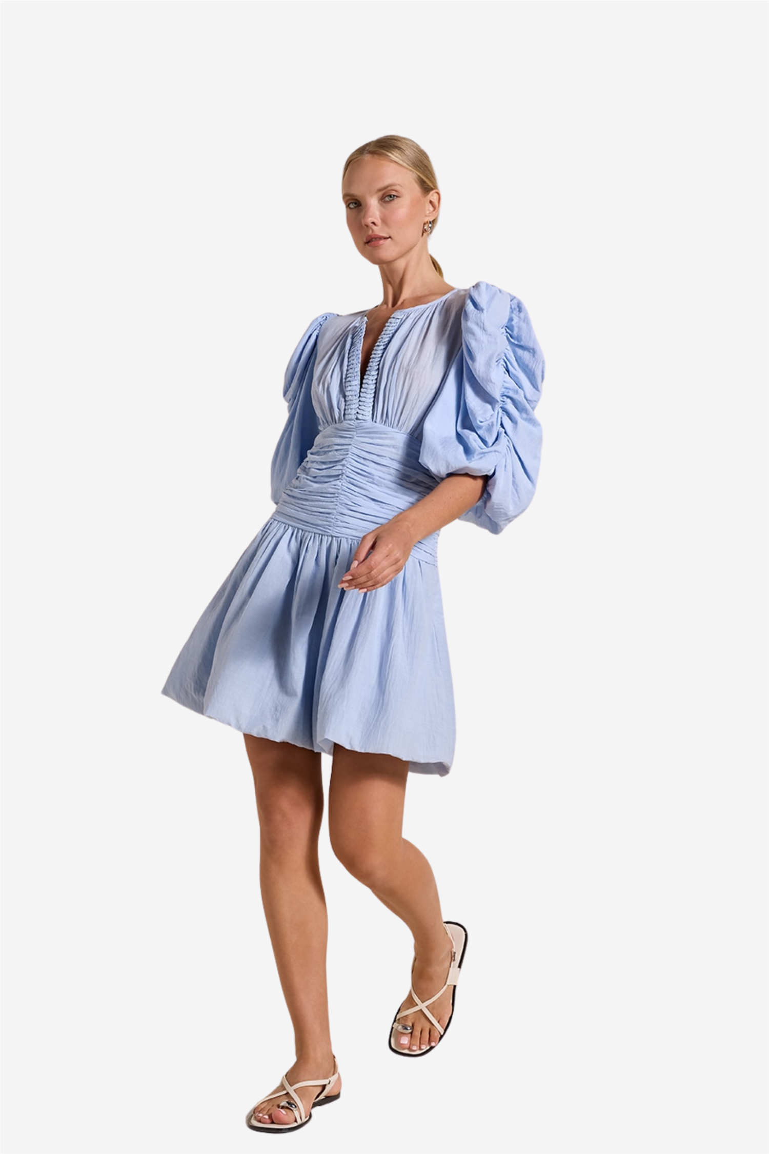 blue dress silver heels Amarra 89419