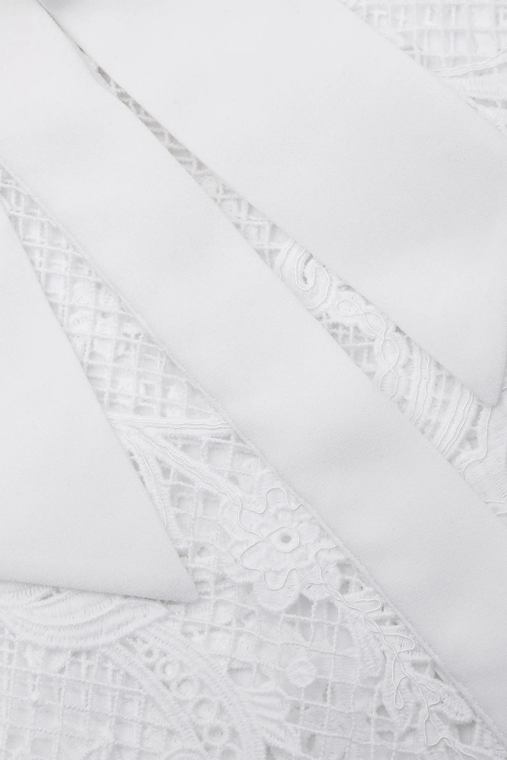 Self Portrait Bluser & Skjorter White Lace Pussy Bow Shirt