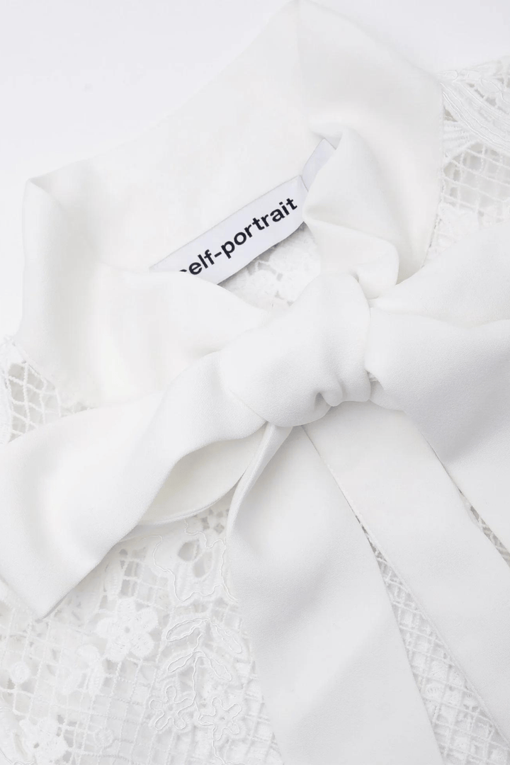 Self-Portrait Bluser & Skjorter White Lace Pussy Bow Shirt