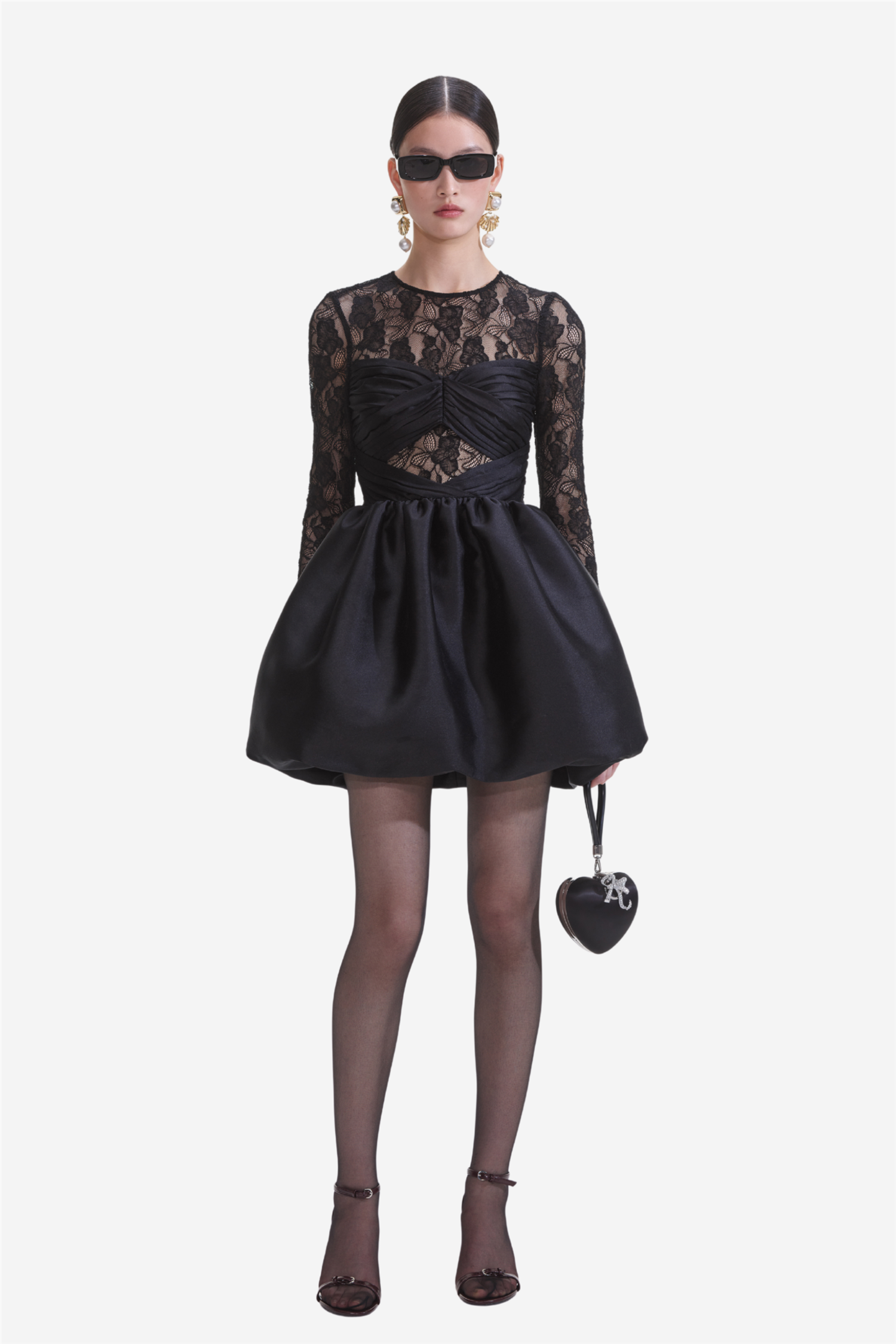 Black Taffeta Lace Mini Dress – Me & My Cousin