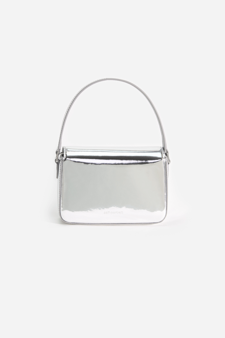 Self Portrait Vesker Silver Leather Micro Bag