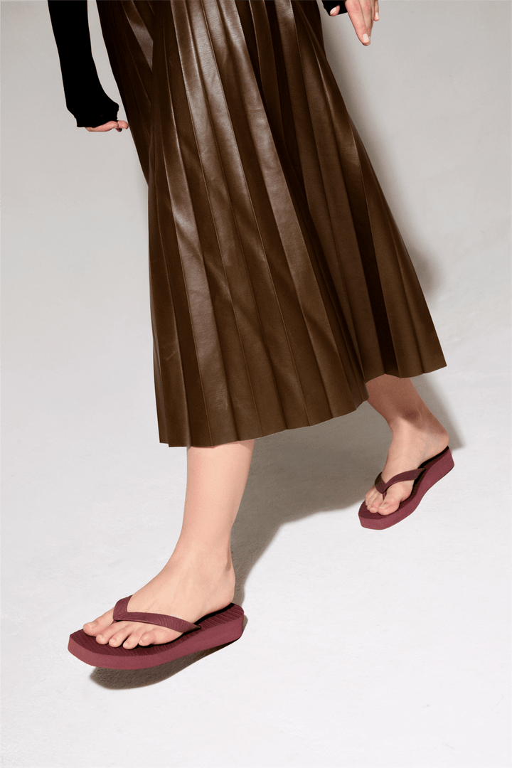 Sleepers Sko Tapered Platform Burgundy