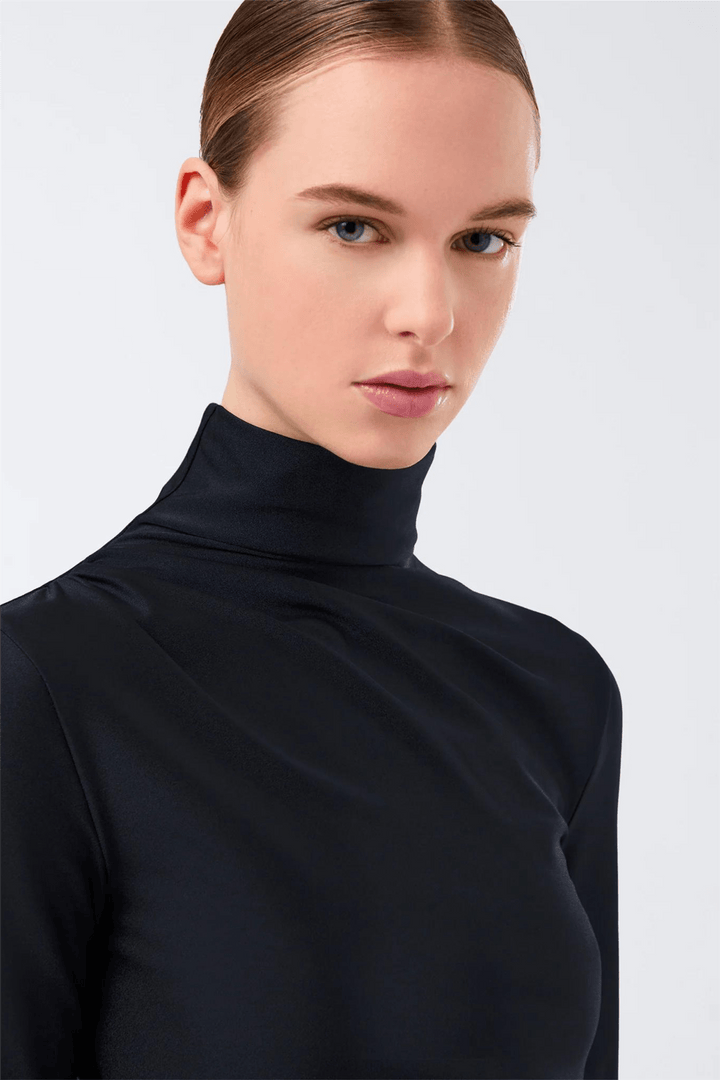 The Andamane Kjoler & jumpsuits Oleandra Turtleneck Draped Mini Dress Black
