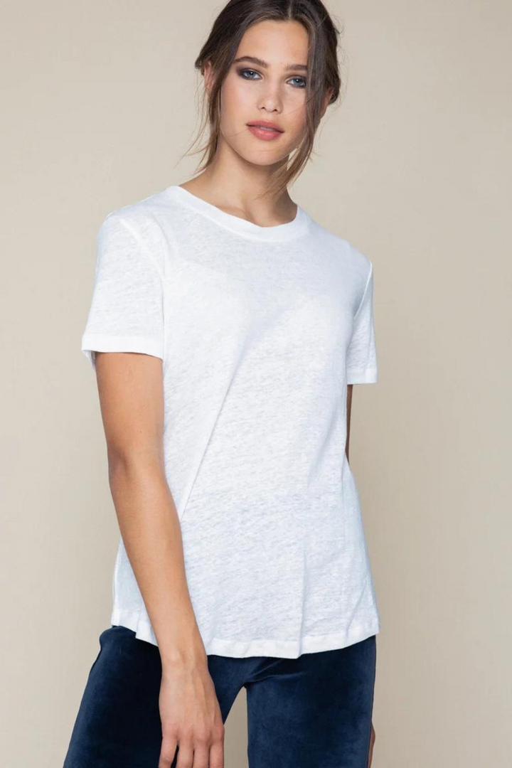 Jane Linen Tee White