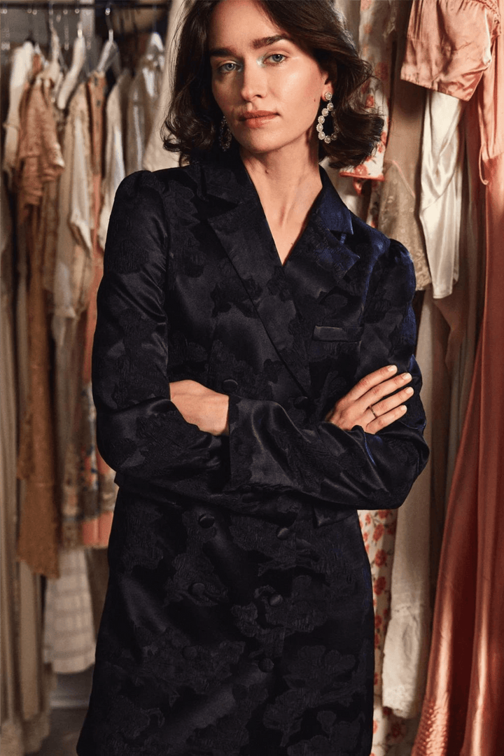 by TiMo Kjoler & jumpsuits Silk Jacquard Blazer Dress Black