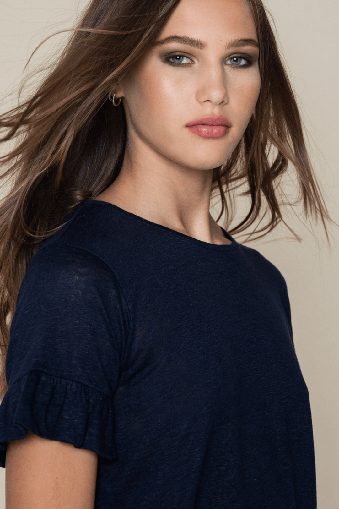 Ella & il T-shirt LARA LINEN TEE NAVY