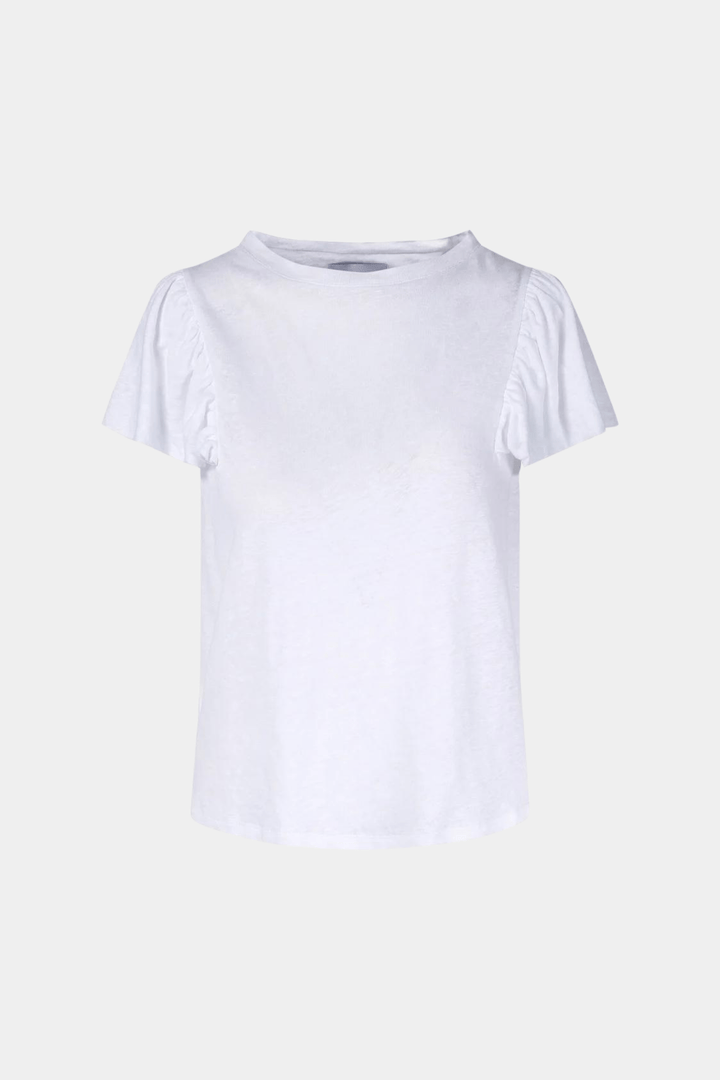 Ella & il T-skjorte Joselle Linen Tee White