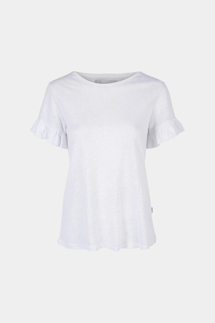 Ella & il T-skjorte LARA LINEN TEE WHITE