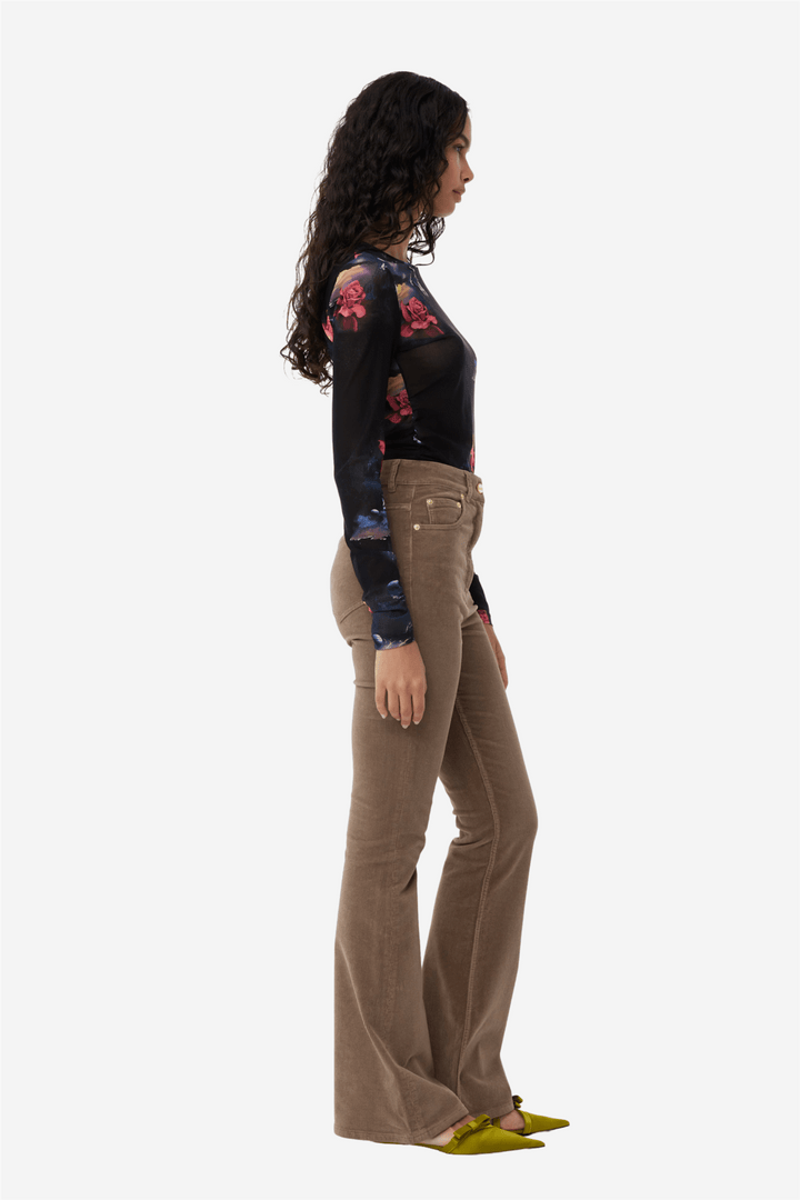 Ganni Bukser & jeans Washed Corduroy Iry HW pants Fallen Rock