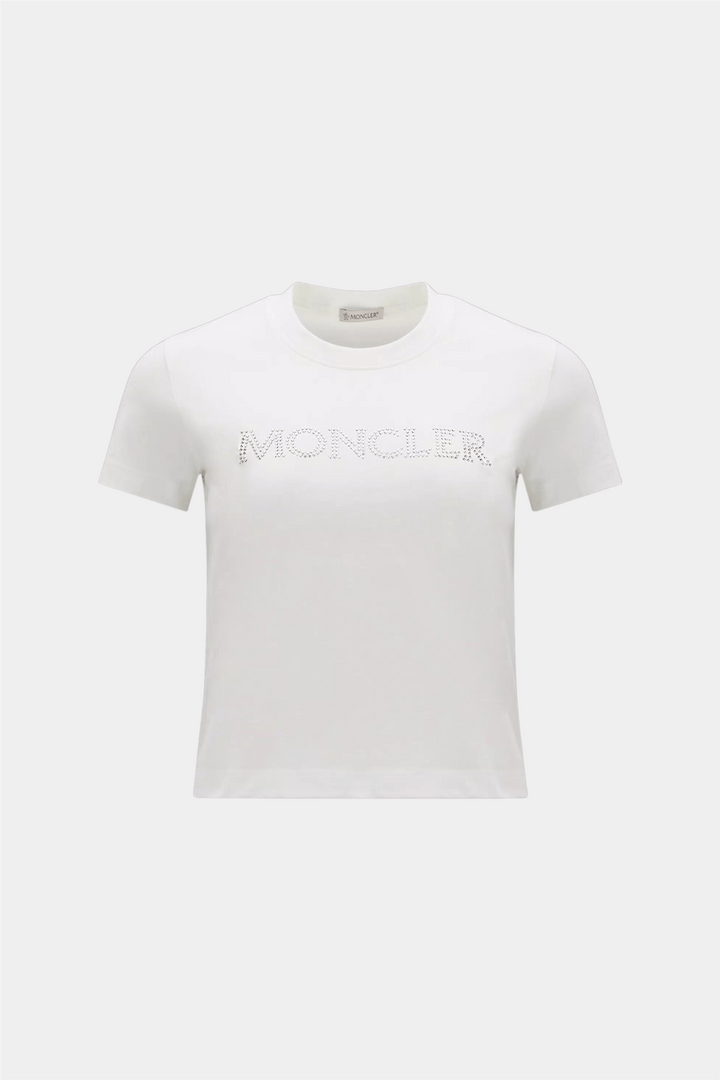 Moncler Topper & t-skjorter Crystal Logo T-Shirt Off White