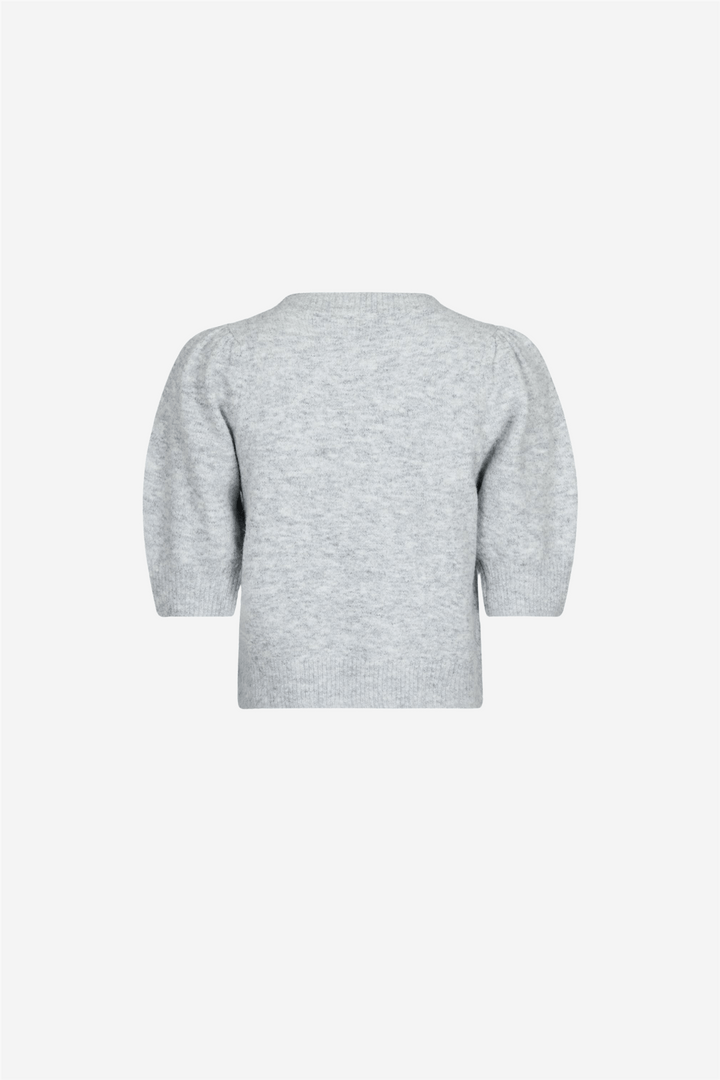 Neo Noir Genser & Cardigan Maia Pearl Knit Tee Light Grey Melange