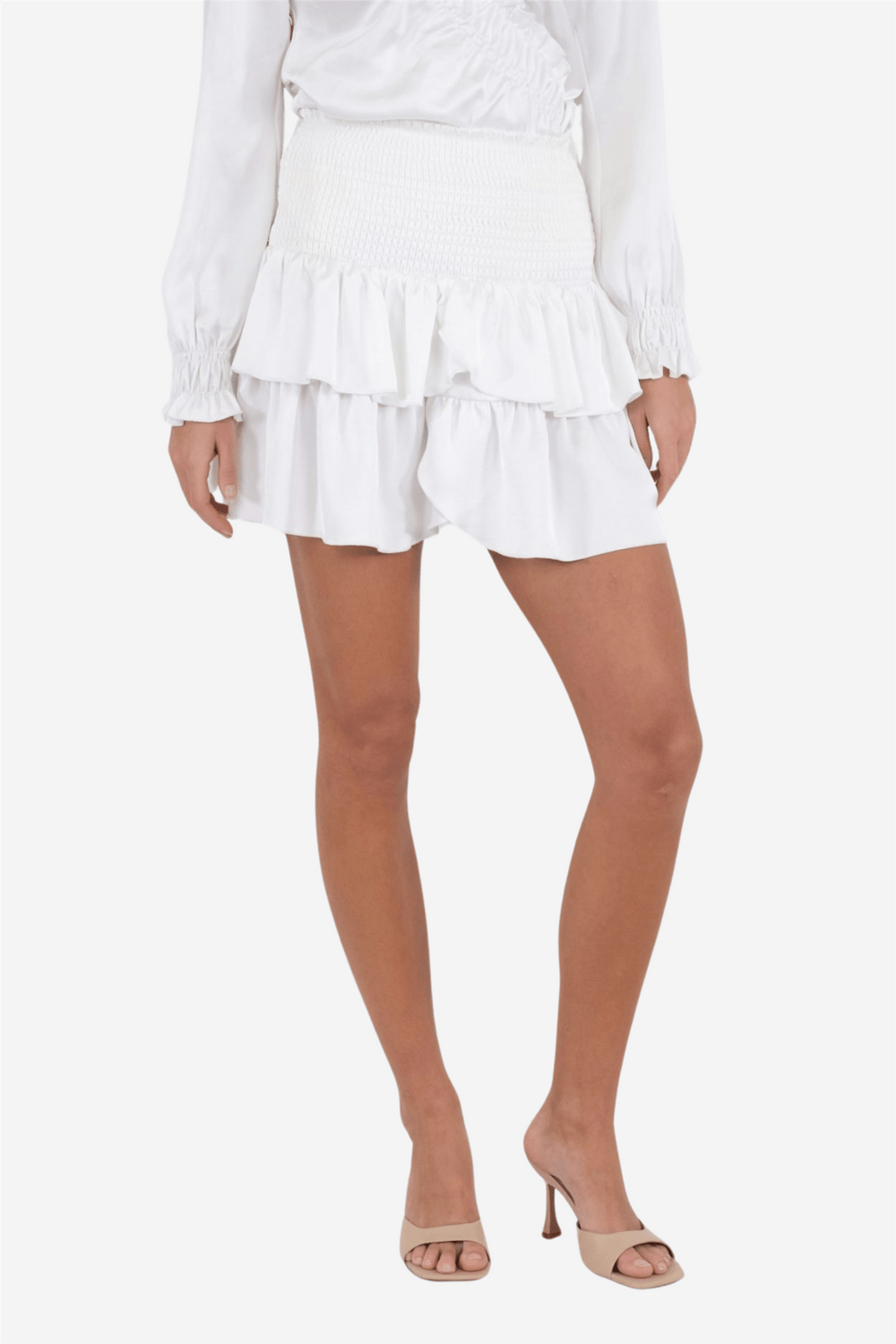 Neo Noir Skjørt Carin Heavy Sateen Skirt White