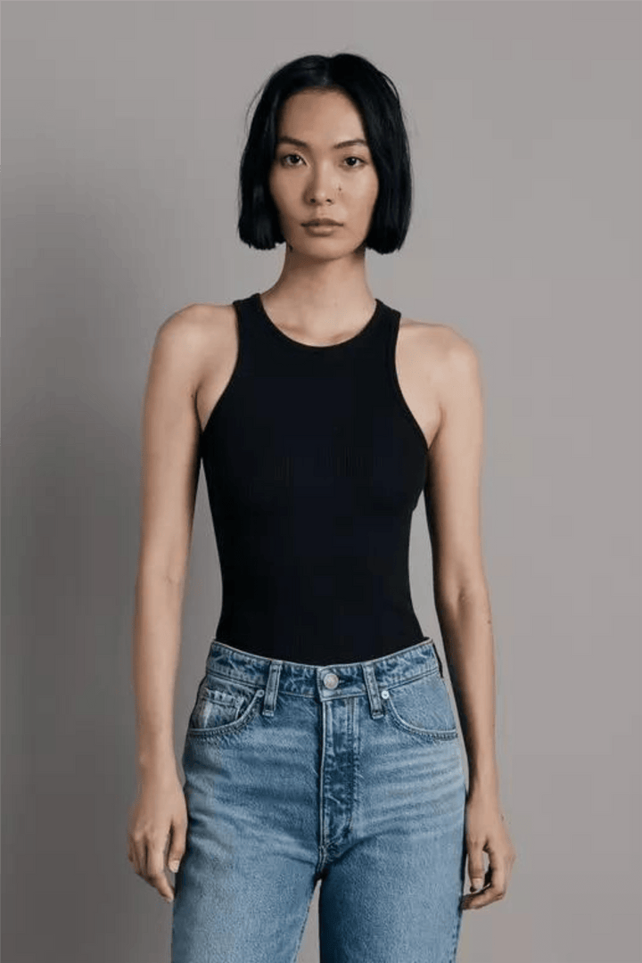 Rag & Bone Topper & t-skjorter The Essential Rib Tank Black Black
