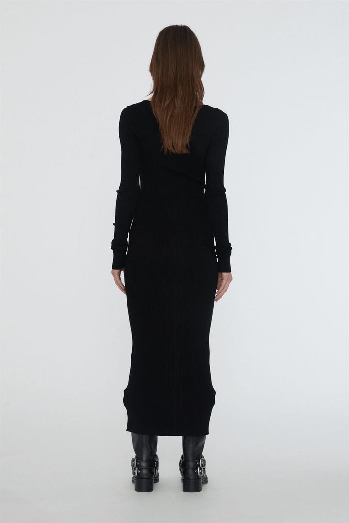 Remain Kjoler & jumpsuits Dense Curved Neck Dress Black