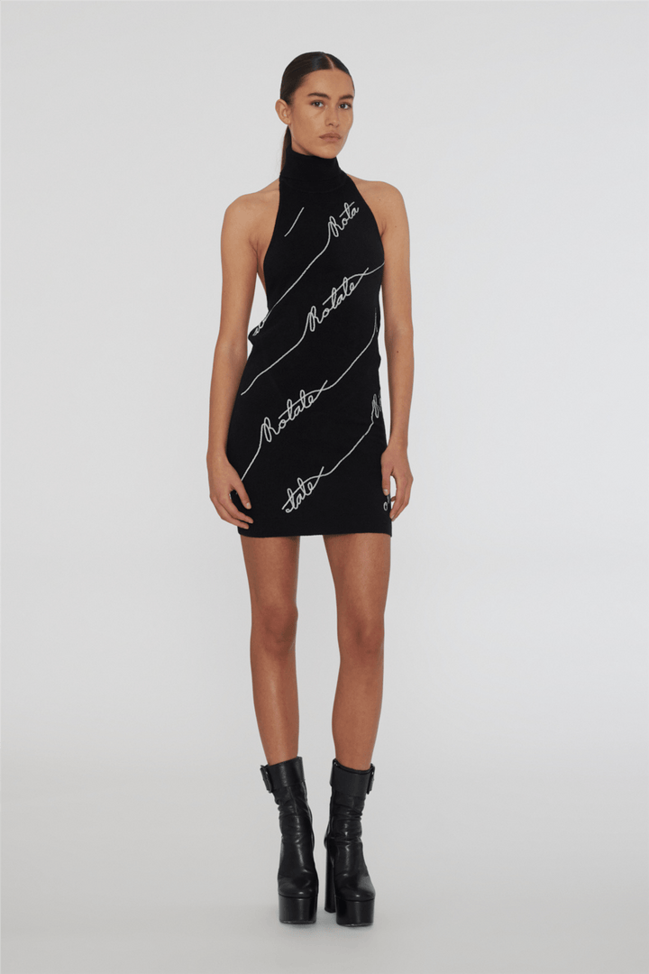 Rotate Kjoler & jumpsuits Sequin Logo Mini Dress Black